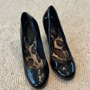 Jessica Simpson black patent leather heels
